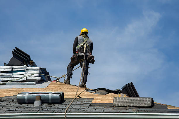 Professional Gutter Installation technician working in Mapleton Depot, PA